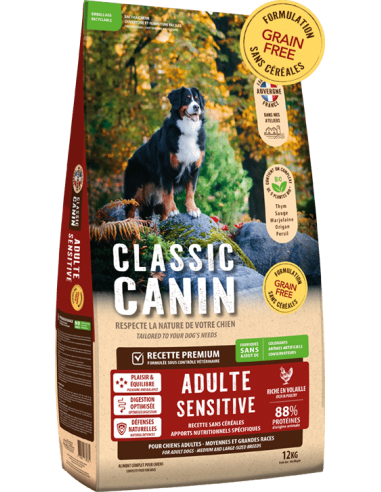 CLASSIC CANIN SENSITIVE ADULTE SANS CEREALES POULET